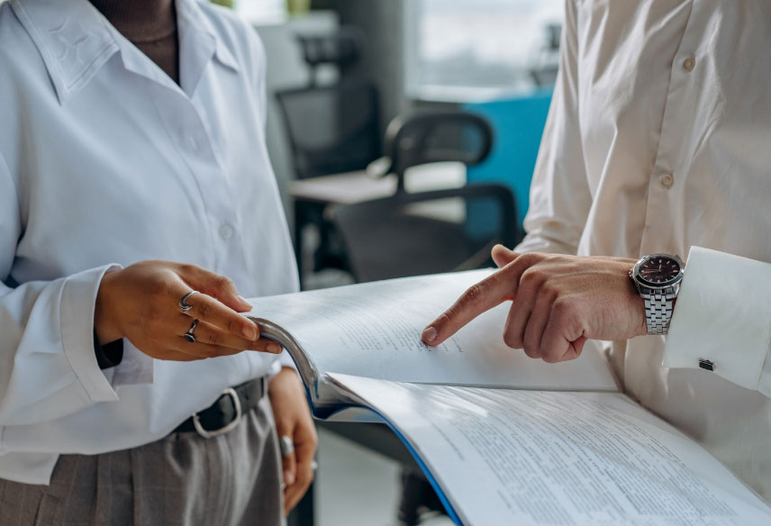 Pointing at legal documents