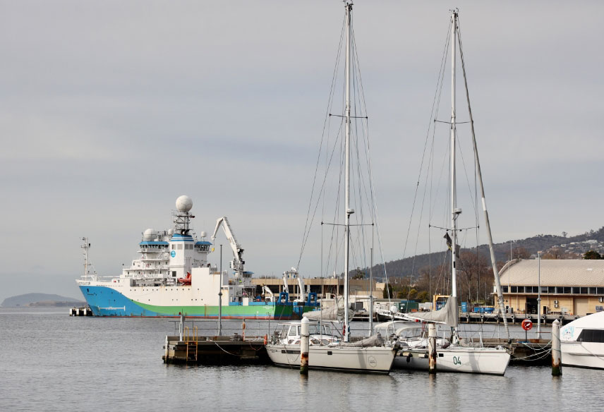 Large research vessel in Hobart